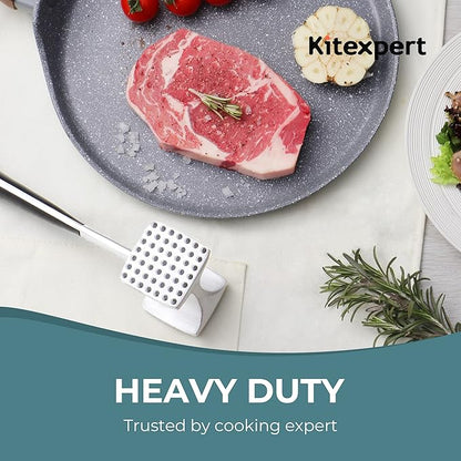 KITEXPERT Meat Tenderizer Hammer with Comfortable-Grip Handle, Dual-side Mallet for Kitchen, Heavy Duty Pounder For Tenderizing Steak, Beef and Fish