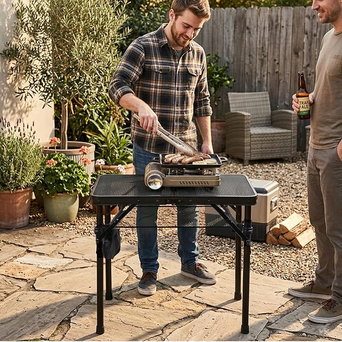 E EASTSTORM Folding Picnic Table for Grill Outdoor Camping Table with Portable Mesh Bag, Compact & Foldable for Easy Storage - Great for Picnic, Garden, Patio, Dining, BBQ, Party, Market 2Ft