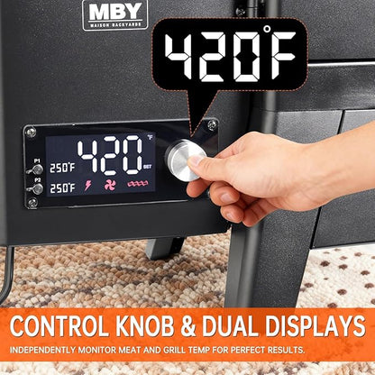 Vertical Pellet Smoker Grill with Cover & Meat Probe, 4-Rack Electric Pellet Smoker, 616 Sq.In Digital BBQ Smoker with LED Temperature Control for Outdoor Smoking Brisket, Ribs, Chicken & Sausage