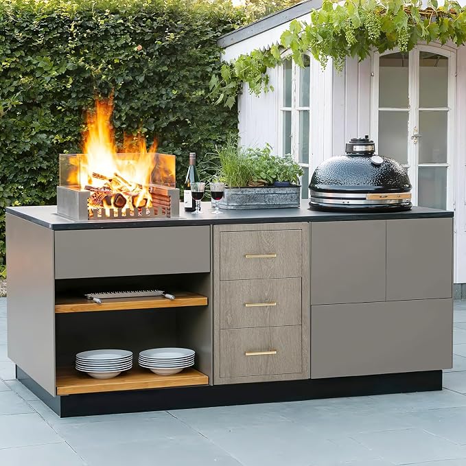 PeakPursuit Stainless Steel Outdoor Kitchen Triple Drawers - Heavy Duty Weather-Resistant with Handles, Flush Mount for BBQ Island, Patio Grill & Outdoor Cooking Space, 16" W x 20.5" D x 28.5" H
