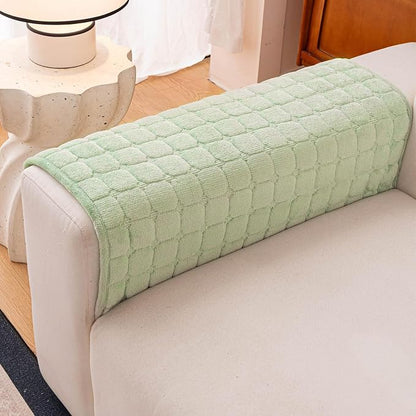 Velvet Couch Cover, Plush Sectional Sofa Cover Washable, Anti Slip Sofa Slipcover for Armrest & Backrest, Furniture Protector Covers for Pets & Kids(1PC,Sage Green,28"×28")
