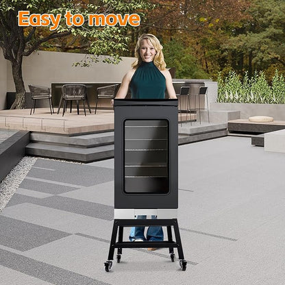 Mobile Stand for EAST OAK 30 inch Electric Smoker, Leg Extension Kit with Wheels for EAST OAK 30" Outdoor Electric Smoker, Smoker Grill Stand for Outdoor Barbecue,Black,All Steel Mobile Stand Base
