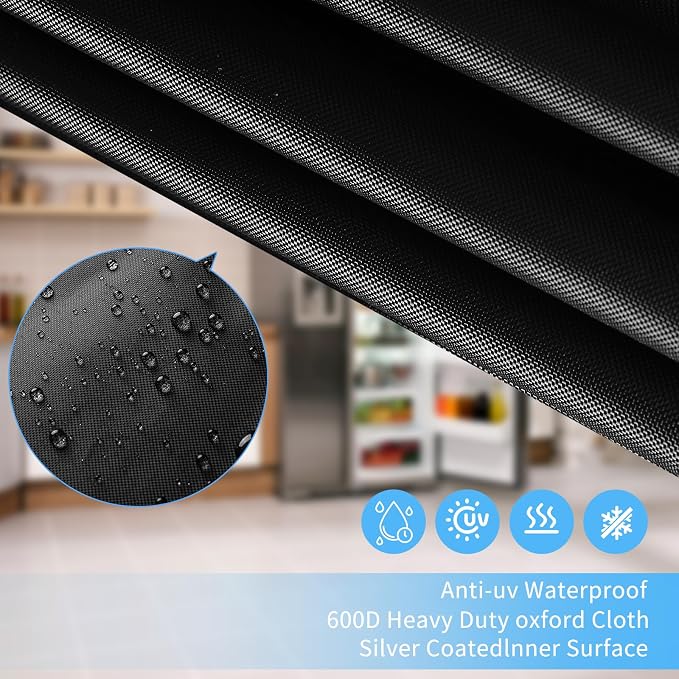 Refrigerator Cover 23''W x 23''D x 56''H, Waterproof Oxford Cloth Upright Freezer Cover Suitable for most 6.5-7.7 Cu.Ft Freezer, Dustproof,Sun-Proof