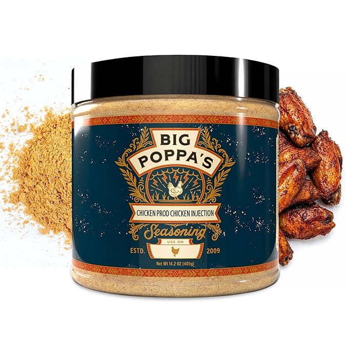 Big Poppa’s Juicy Poultry Injection – Savory Moisture-Locking Marinade for Chicken, Turkey, and Even Thighs & Wings – Signature Formula for Grilling, Smoking, Roasting & Holiday Feasts (14.2 Oz)