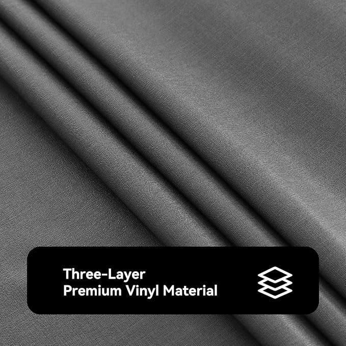 Romanstile 100% Waterproof PVC Tablecloth, Rectangle Oil Spill Proof Stain Resistant Vinyl Table Cloth, Wipe Clean Plastic Table Covers for Kitchen/Dining/Parties - 60 x 84 Inch, Dark Grey