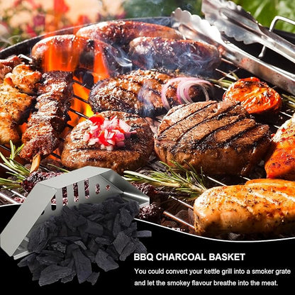 Originals Charcoal Basket Stainless Steel Char Holder, Compatible with Weber Grilling Accessories Charcoal Container Contoured Carbon Briquet Grilling Baskets(2 Pieces), silver