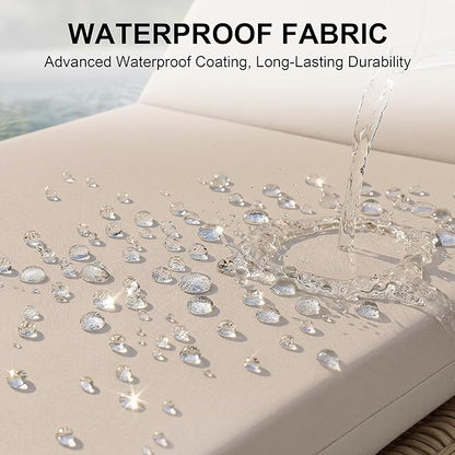 Crestlive Products Waterproof Outdoor Chaise Lounge Cushions Set of 2, Fade Resistant Patio Furniture Lounge Chair Cushion, 72" L x 21" W