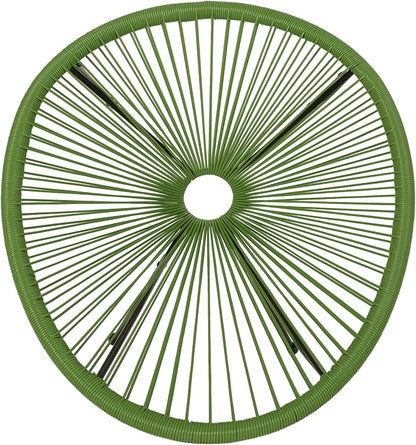 Christopher Knight Home Anson Faux Rattan Outdoor Papasan Chair Set of 2, Patio Accent Chair with Metal Frame, Hammock Weave Egg Chair, Lounge Chair Outdoor for Patio Furniture Set, Green