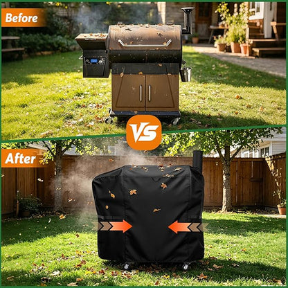 Charcoal Grills Cover for Z Grills 700D6 Pellet Grill, Waterproof Outdoor Grill Cover BBQ Grill Cover Barbeque Grill Cover (Cover Only) - 48" L×22" W×48" H, Black