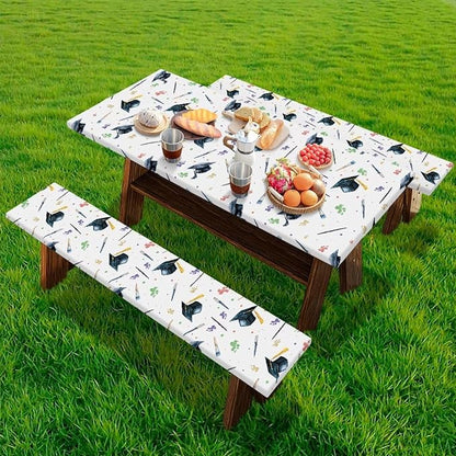 3 Pack Graduation Tablecloth - Rectangle Class of 2025 Table Cover for Graduation Table Decorations Party Decor Supplies Favors