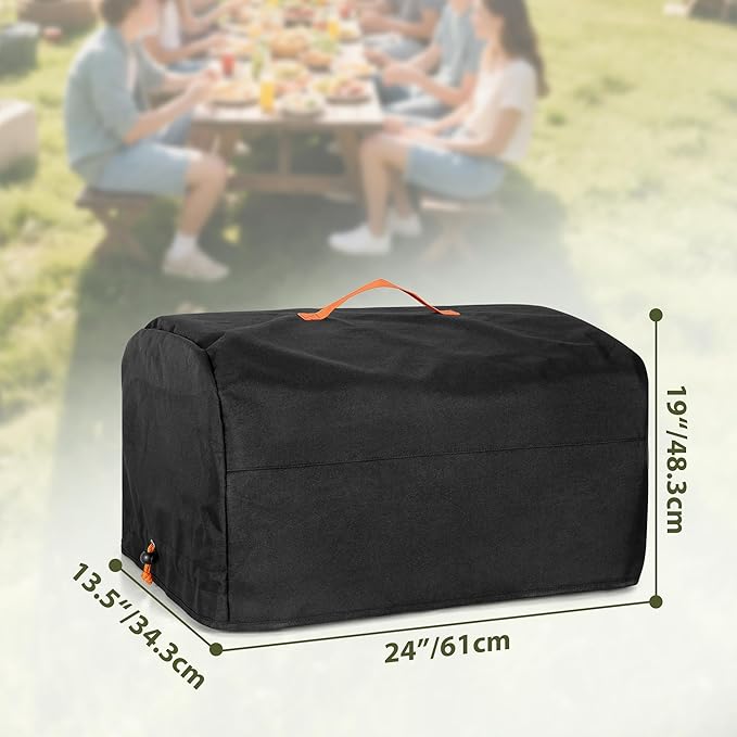 HODRANT Outdoor BBQ Cover Compatible with Char-Broil Grill2Go X200 Portable Propane Gas Grill, Portable Grill Carry Bag with Top Handle, Pocket for Barbecue Tools & Accessories, Cover Only