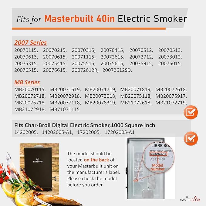 Masterbuilt Replacement Electric Smoker Heating Element for 40" Digital Electric Smokers, Part 9907090039