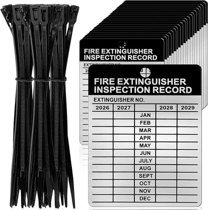 25 Sets Metal Inspection Tags - 2026-2029 Aluminum Fire Extinguisher Tags, 2.3 X 3 Inch, Weatherproof for Indoor/Outdoor Use