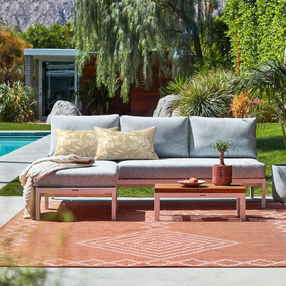 LVTXIII 2 Pack Outdoor Lumbar Pillow Covers 12x20 Inch with Piping, Water-Repellent Back Cushion Covers ONLY for Patio Furniture, Sofa, Garden Bench, Tropical Leaf Oat
