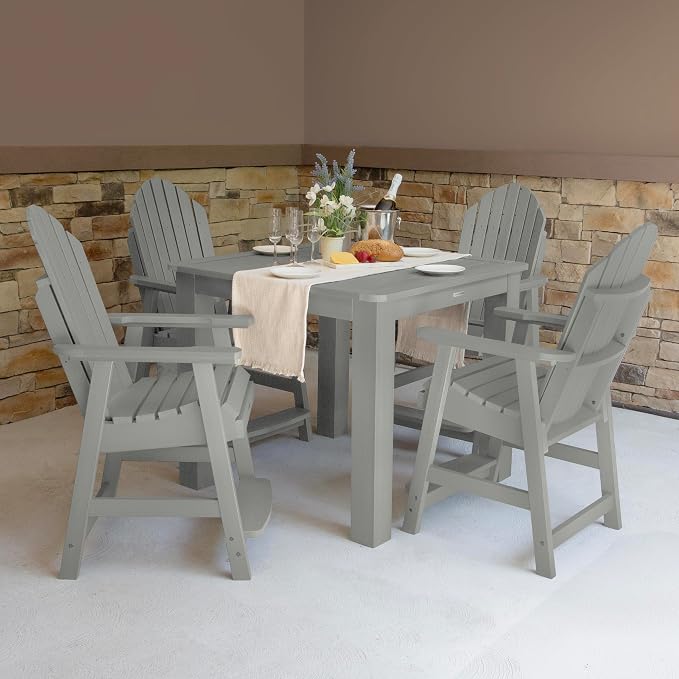 highwood Hamilton 5 Piece Square Counter Height Dining Set, Harbor Gray