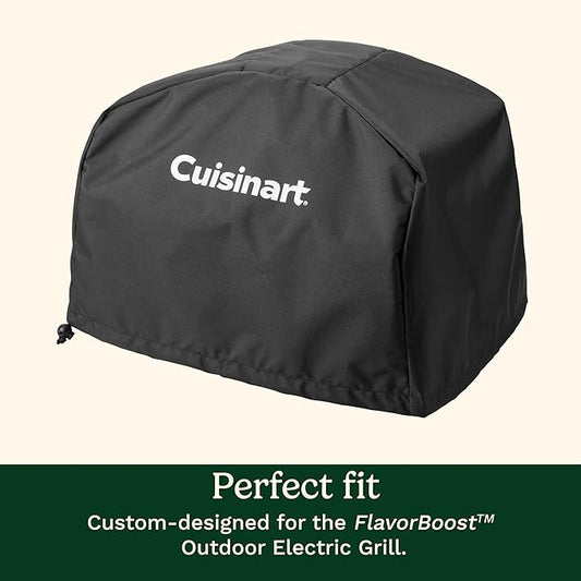 Cuisinart FlavorBoost™ Outdoor Electric Grill Cover, Water Resistant Grill Cover for Cuisinart Electric Outdoor Cooking, Durable All Weather BBQ Protector with Adjustable Strings for All Conditions