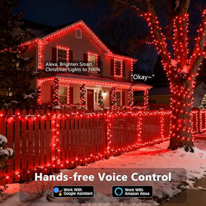 Brizled Smart Red & Green Color Changing Christmas Lights 200 LED 66 ft