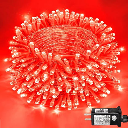 262FT 800 LED Outdoor String Lights, Multicolor Christmas Lights Indoor | Plug in Waterproof 8 Modes Clear Wire String Twinkle Lights for Bedroom Outside Patio Yard Xmas Party Wedding Decorations