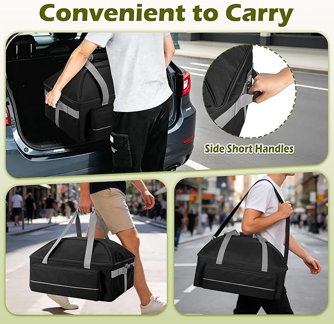 HODRANT Grill Carry Bag Compatible with Char-Broil Grill2Go X200 Portable Propane Gas Grill, Portable BBQ Cover with Secure Straps & Shoulder Strap, Barbecue Carrying Case for Grilling Tools, Bag Only