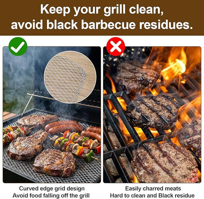 10 Pack Disposable Grill Topper, 16x12 Inch Non-Stick Aluminum BBQ Grills Mat, Disposable Mesh Grill Mat for Outdoor Cooking, Ideal for Vegetables, Seafood, Small Meats