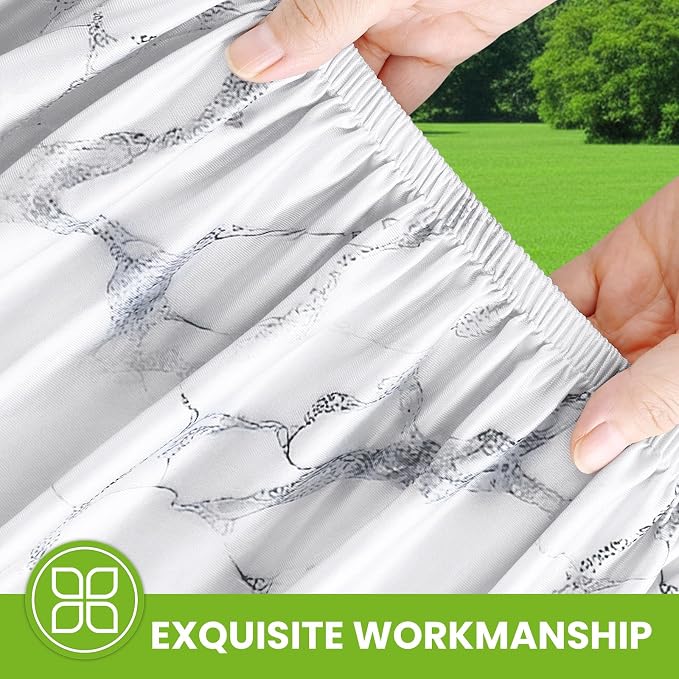 Smiry Spandex Fitted Tablecloth for 4 Foot Rectangle Tables, Washable Picnic Table Cover with Elastic, Stretch Reusable Table Cloth for Outdoor, Camping, Dining & Kitchen (Marble, 24"x48")