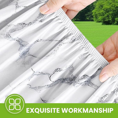 Smiry Spandex Fitted Tablecloth for 4 Foot Rectangle Tables, Washable Picnic Table Cover with Elastic, Stretch Reusable Table Cloth for Outdoor, Camping, Dining & Kitchen (Marble, 24"x48")