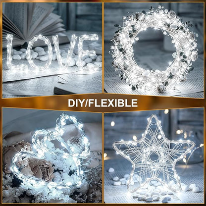 Solar String Lights 2 Pack Total 66FT 200LED Solar Fairy Lights Outdoor Waterproof 8 Lighting Modes Twinkle Lights for Patio, Garden Yard Party Wedding Tree Christmas Halloween Decoration, White