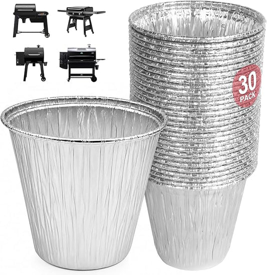 30 Packs BAC608 Grease Bucket Liner for Traeger Timberline and Timberline XL Pellet Grills, Traeger Lronwood, Lronwood XL Disposable Grill Liner, Traeger Flatrock Accessories Drip Tray Liners