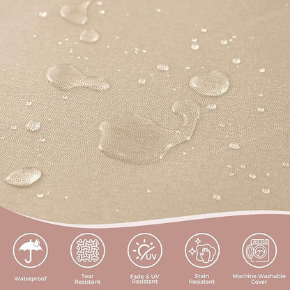 Outdoor Loveseat Cushions, 48×24×5 Inch, Waterproof, Beige | Patio Loveseat Cushions for Outdoor Furniture, Fade Resistant, Outdoor Bench Cushions, for Wicker Furniture, Swing, Couch