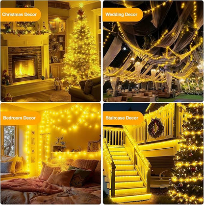 OGORI 328FT 1200LED Fairy Lights Outdoor, Warm White Fairy String Lights 8 Modes Remote & Timer, IP67 Waterproof Fairy Tree Lights for Bedroom, Wedding, DIY, Centerpiece, Christmas Decorations