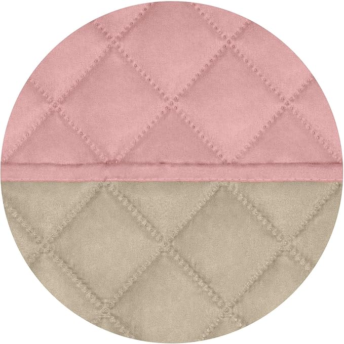 PureFit Reversible Quilted Sofa Cover Dog Couch Covers for Sofa, 66 in | Pink/Beige, Water Resistant Couch Protector, Washable Pet Couch Cover with Non Slip and Elastic Straps For Kids