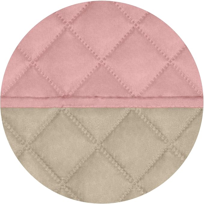 PureFit Reversible Quilted Couch Covers for Dogs Loveseat Sofa Cover 46.5” | Pink/Beige, Water Resistant Couch Protector, Washable Pet Couch Cover with Non Slip and Elastic Straps For Kids