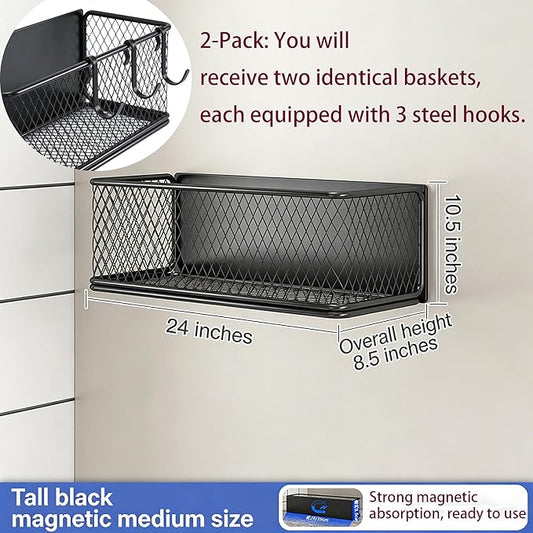 2 Set Magnetic Storage Bin, Outdoor Smoker Shelf, Compatible with Traeger Ironwood 885/650, Pro Series 34/22, Pro D2 575/780 & Pit Boss Grills