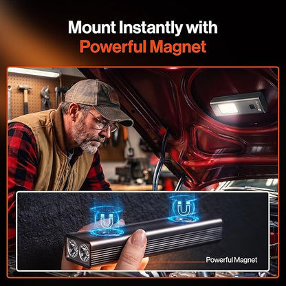 Rechargeable Grill Light - Magnetic BBQ Grill Light for Outdoor Grilling with 360° Adjustable Mount - Ultra Bright COB LED with 2 LED Front Lights - BBQ Accessories for Grilling & Camping