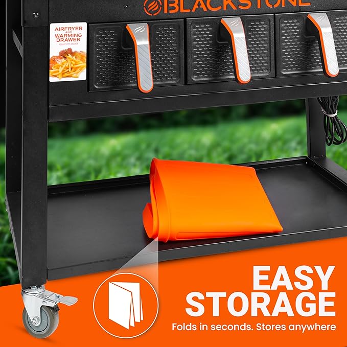 36” Silicone Griddle Mat & Scraper for Blackstone – Heat Resistant BBQ Accessories with Handles – Foldable, Heavy Duty Flat Top Grill Mat – Protects from Rust, Dirt, Insects