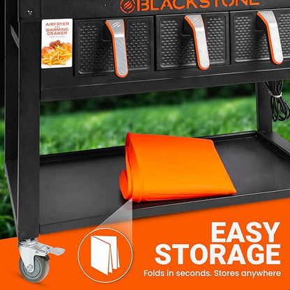 36” Silicone Griddle Mat & Scraper for Blackstone – Heat Resistant BBQ Accessories with Handles – Foldable, Heavy Duty Flat Top Grill Mat – Protects from Rust, Dirt, Insects