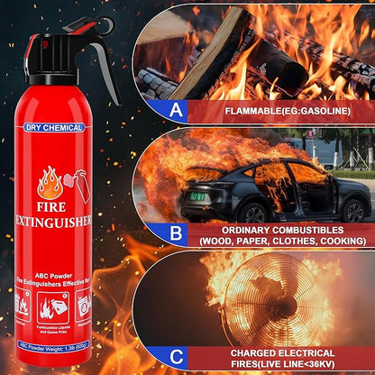 6 Pack ABC Dry Chemical Fire Extinguisher - Portable Fire Spray with Mounting Bracket for Home Kitchen Car Boat RV & Business - Compact Non-Toxic Safety Device