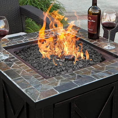 Onlyfire Black Lava Rock 10 Pounds Volcanic Lava Stones for Indoor Outdoor Fire Pits Fireplaces Gas Grill and Landscaping, 0.3-0.6 Inch