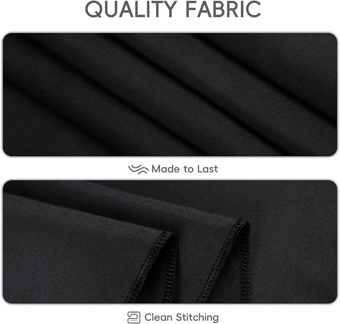 8 Pack Black Round Tablecloths 108 Inch | For 4Ft-6Ft Round Table, Wrinkle Resistant Table Cloth, Washable Polyester Fabric, For Wedding Party Banquet Buffet Camping