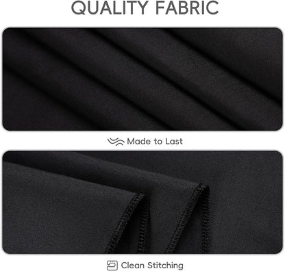 12 Pack Black Round Tablecloths 108 Inch | For 4Ft-6Ft Round Table, Wrinkle Resistant Table Cloth, Washable Polyester Fabric, For Wedding Party Banquet Buffet Camping