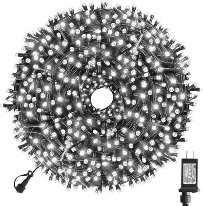 170FT 500 LED Christmas String Lights, Christmas Lights | End-to-End Plug 8 Modes - UL Certified - Outdoor Indoor Fairy Lights for Christmas Tree, Garden, Party, Wedding(Cool White)
