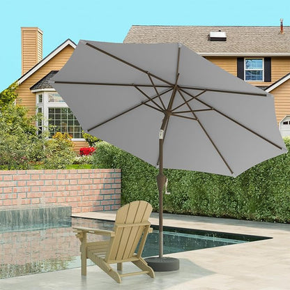 10FT Patio Umbrella, Outdoor Umbrella with Push Button Tilt and Crank, 8 Sturdy Ribs, UV Protection & Waterproof Market Umbrella for Pool, Backyard, Beach,Deck