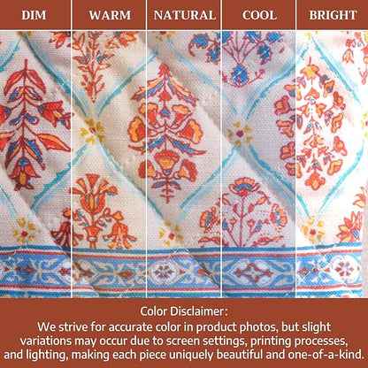 Maison d' Hermine Oven Gloves 100% Cotton Oven Mitt 7" x 13" with Loop Heat Resistant BBQ Cooking Gloves for Thanksgiving Christmas Decorations Baking Handling Hot Pans (Pack of 1, Romane)