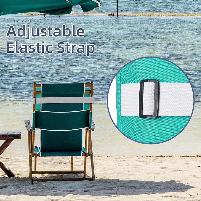 Chaise Lounge Head Pillow, 2 Pack Outdoor Patio Pillows with Adjustable Strap, Lounge Head Resting Pillow for Recliner Beach Pool Lounger Office Chair(Turquoise,Water Resistant)