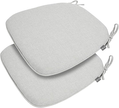 FUNHOME Outdoor Chair Cushions Set of 2,Patio Seat Cushion 17"x16"x2",U-Shaped Dining Chair Cushion 17 by 16 Inch,Water Resistant,Fade-Resistant Chair Pads for Kitchen Garden Furniture(Cloud Gray)