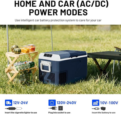 ICF31 12 Volt Car Refrigerator,34QT/32L Portable Freezer Electric Cooler -4℉~68℉,12/24V DC 100-240V AC Car Fridge for Camping, Road Trips, RV, Truck