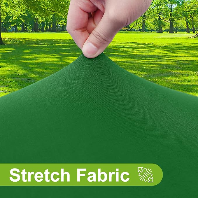 Smiry Round Spandex Tablecloth, Elastic Fitted Washable Tablecloths for 36"-44" Tables, Waterpoof Stretch Picnic Table Cover for Dining, Indoor and Outdoor, Emerald Green