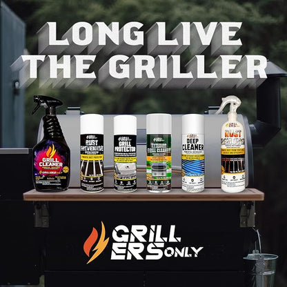 2-Pack Exterior Grill Cleaner Spray | Grill Spray & Degreaser for Outdoor Surfaces, Patio Furniture & Griddles | Anti Rust Spray for Metal Maintenance - 14.8 fl oz.