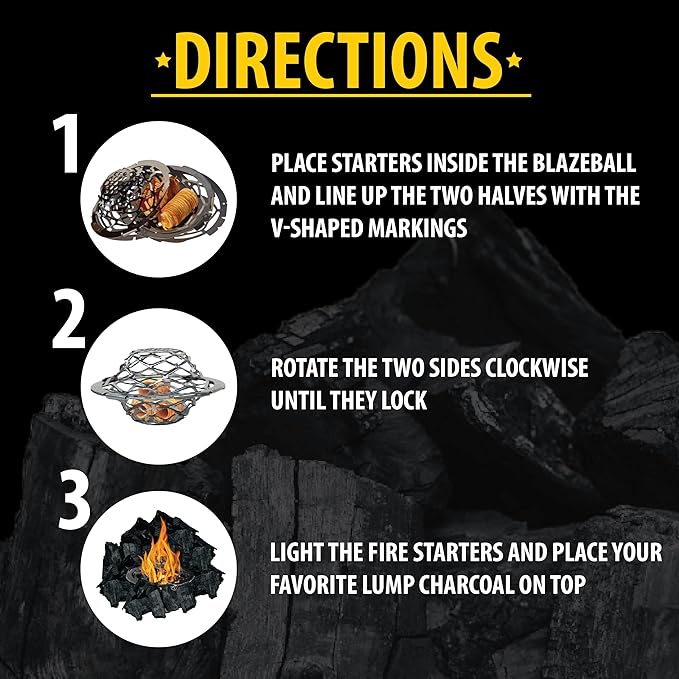 FOGO Blazaball, Fire Starter Accessory for Charcoal Grills, Firepits, and Fireplaces, Compatible with Fire Starters, Silver (BL1) (Pack of 2)