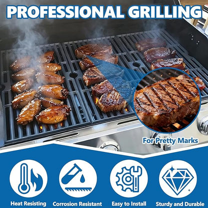 SafBbcue DGF493BNP 16.5" Grill Grates for Dyna Glo DGH474CRP DGH483CRP DGB494SPB DGB495SDP, Backyard BY13-101-001-12 GBC1440W, Kenmore 146.23678310 146.16132110 146.20164510 146.23679310 Grill Parts